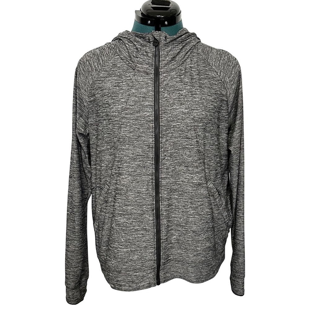 KUHL Full Zip Hoodie Space Dye Heathered Gray‎ Size L Womens Athletic Jacket